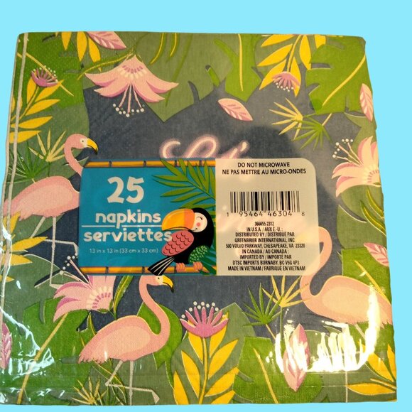 Summer Vibes Flamingo Party 24 Plates 25 Napkins Lets Flamingle Table Scatter - Picture 7 of 11